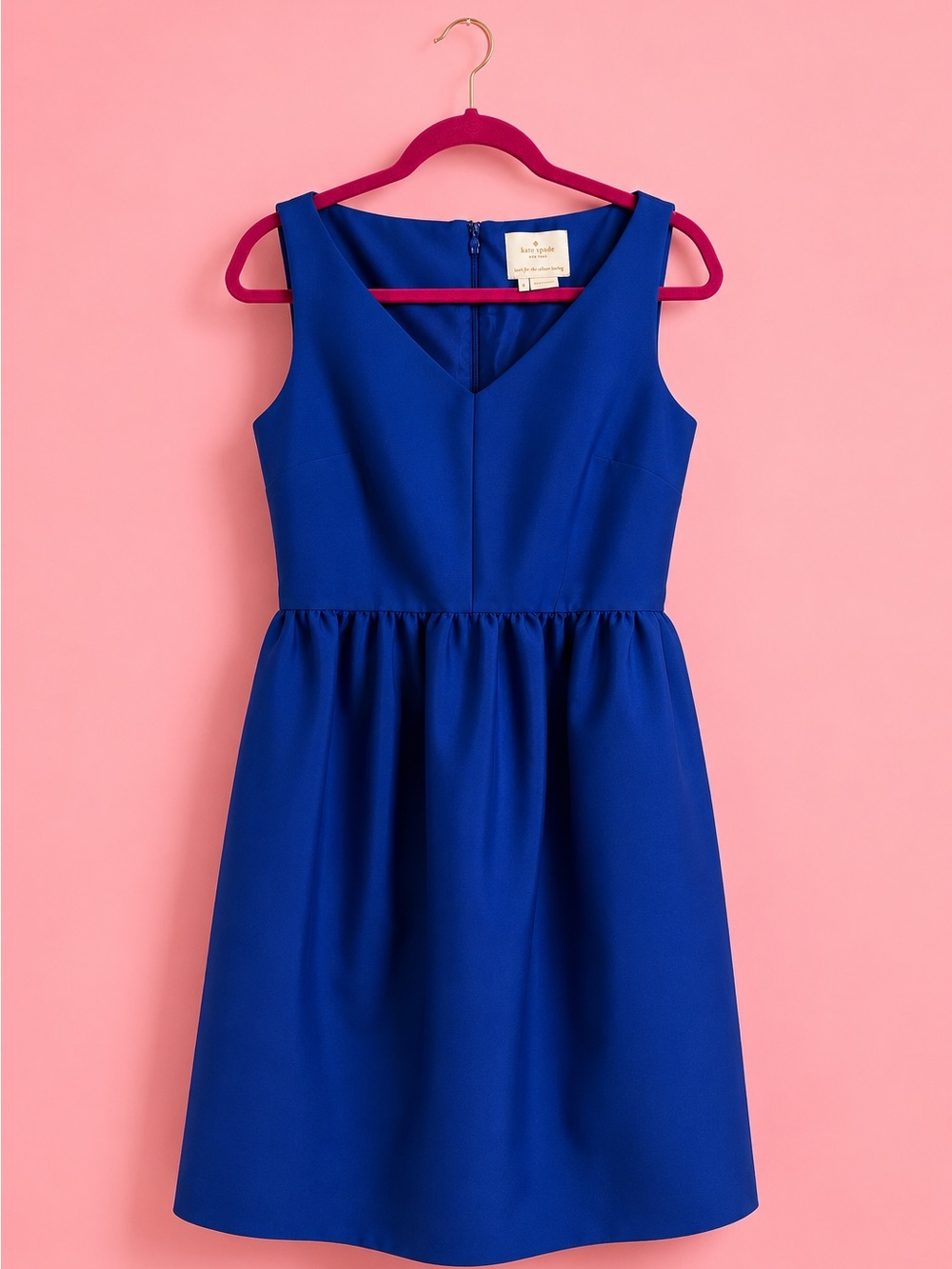 kate spade Cobalt Blue V-Neck Fit-and-Flare Dress